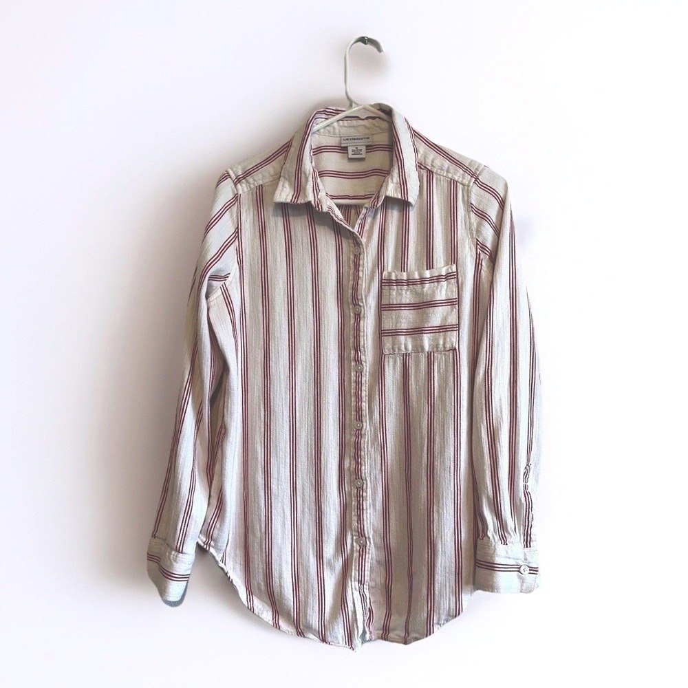 Vintage Liz Claiborne Shirt Womens Medium Stripe Button Up Long Sleeve Casual